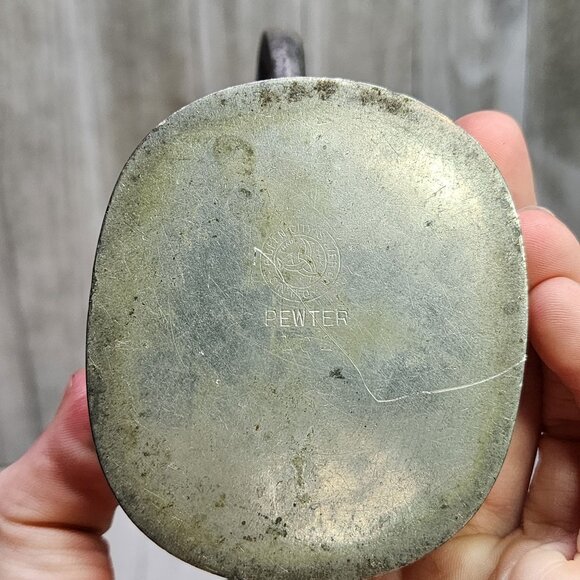 Vtg Queen City Silver CO Genuine Pewter Cream and Sugar Bowl Set 102 Trademarked - Picture 6 of 10